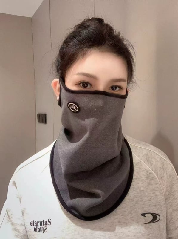 Ausų kilpa skirta dviratininko veido kaukei žiemai, kvėpuojanti, vėjo atsparumo, pusės veido apsauga, kaklo apsauga, UV apsauga, dulkių apsauga, poliesterio-spandekso mišinys