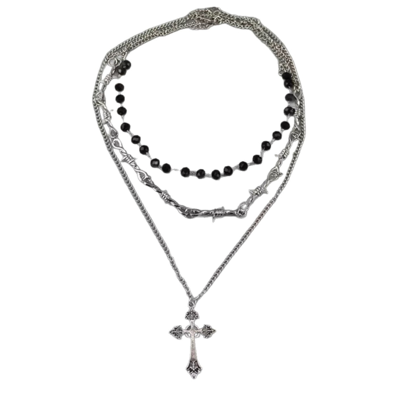 Colier cu pandant geometric, din aliaj, lanț regulat, stratificat, stil dulce și cool, lansare toamnă 2025