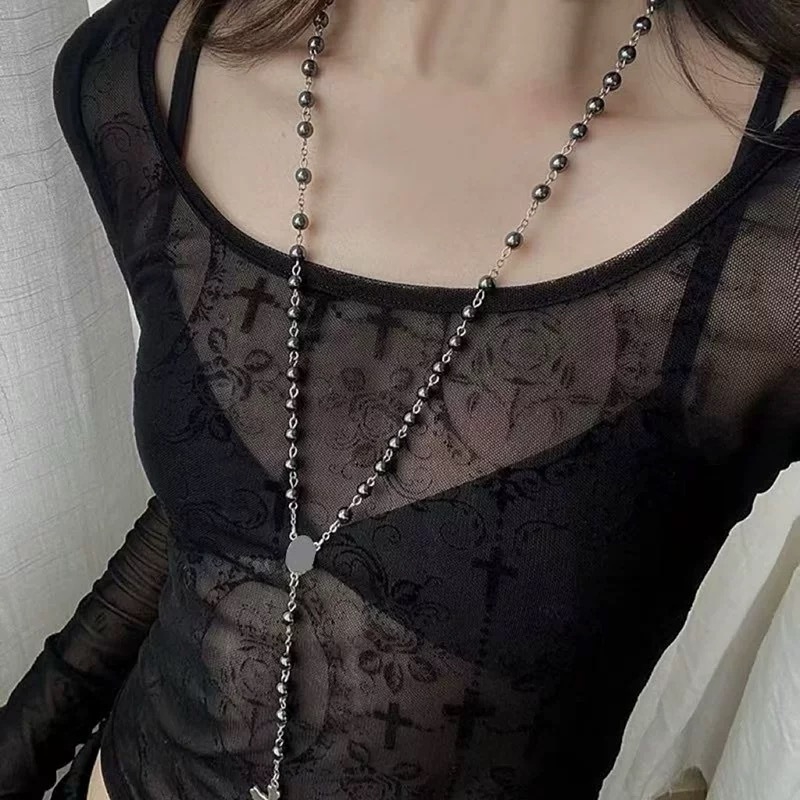 Colier cu pandant geometric, din aliaj, lanț regulat, stratificat, stil dulce și cool, lansare toamnă 2025