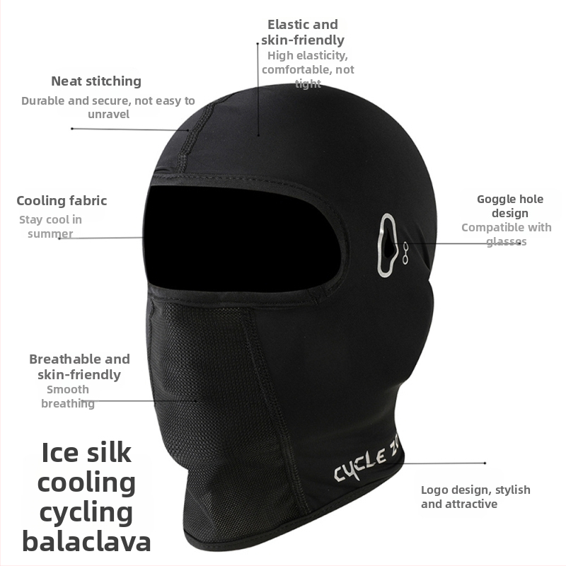 Maska za vožnju biciklom s otvorom za naočale - Ice Silk, otporna na vjetar, proljeće-ljeto, Unisex