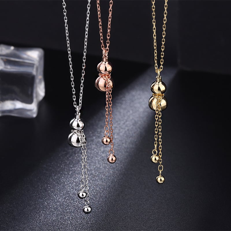 999 ezüstből készült csepp alakú medálos nyaklánc, bojtokkal, keresztes lánccal, állítható hosszúságú 21–50 cm, nőknek