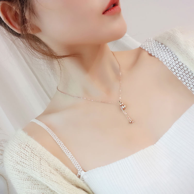 999 ezüstből készült csepp alakú medálos nyaklánc, bojtokkal, keresztes lánccal, állítható hosszúságú 21–50 cm, nőknek