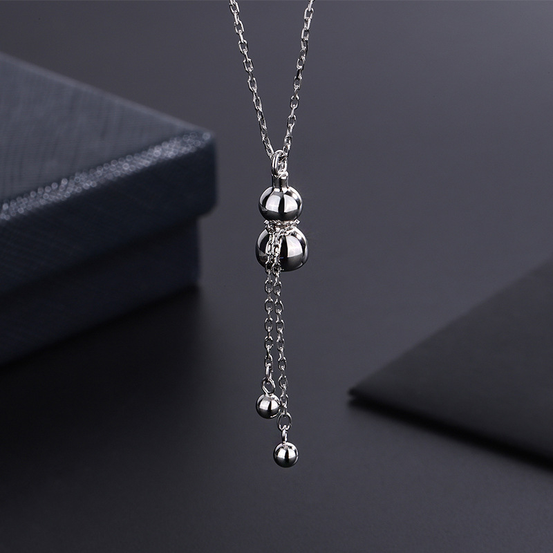 999 ezüstből készült csepp alakú medálos nyaklánc, bojtokkal, keresztes lánccal, állítható hosszúságú 21–50 cm, nőknek