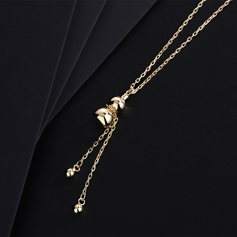 999 ezüstből készült csepp alakú medálos nyaklánc, bojtokkal, keresztes lánccal, állítható hosszúságú 21–50 cm, nőknek