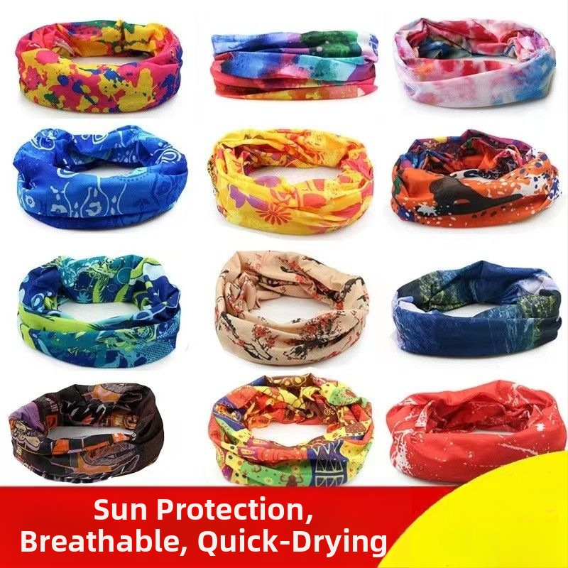 Μαγική μαντήλα για το καλοκαίρι — μάσκα προσώπου και λαιμού με προστασία από τον ήλιο, unisex, φλοράλ σχέδιο με κομμένα λουλούδια, για υπαίθρια αθλήματα (ψάρεμα, ποδηλασία), λεπτή γραμμή