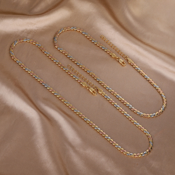 Set colier și brățară cu lanț încrucișat, cupru placat cu aur, acoperire cu diamant, stil vintage Instagram