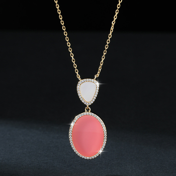 Set de bijuterii: cercei și colier, argint 925, material pandantiv: argint 925, stil proaspăt și dulce, pentru femei