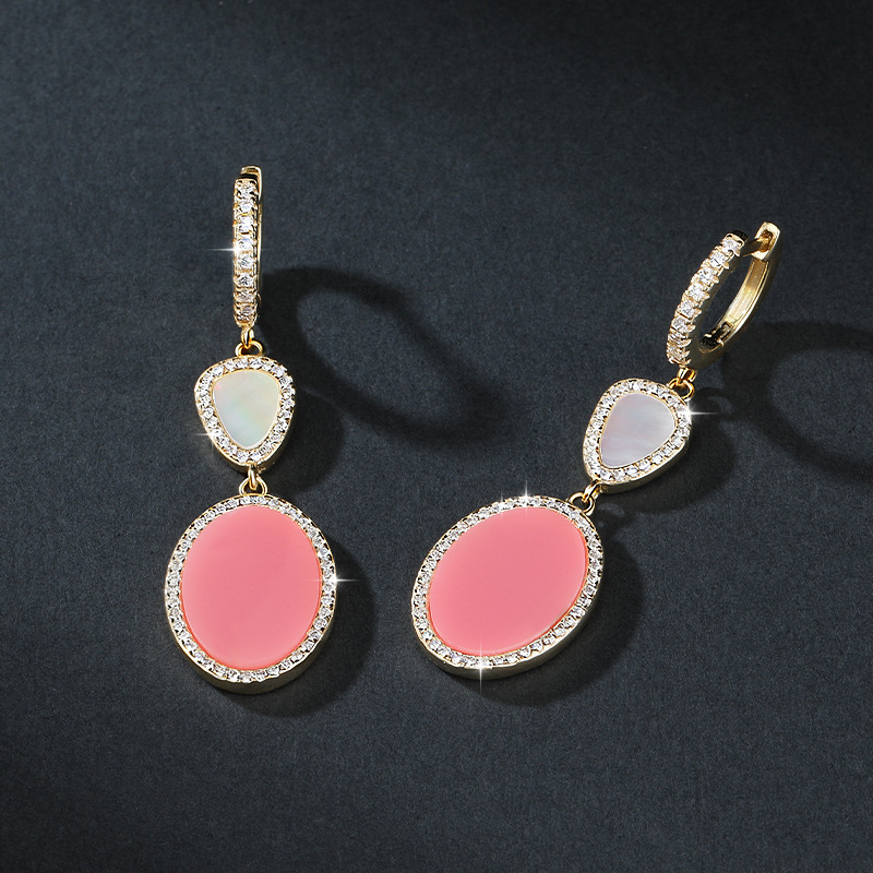 Set de bijuterii: cercei și colier, argint 925, material pandantiv: argint 925, stil proaspăt și dulce, pentru femei