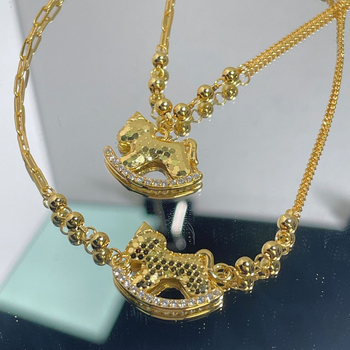 Set ogrlice i narukvice od 925 srebra, pozlata, motiv životinjskog zodijaka, kineski stil