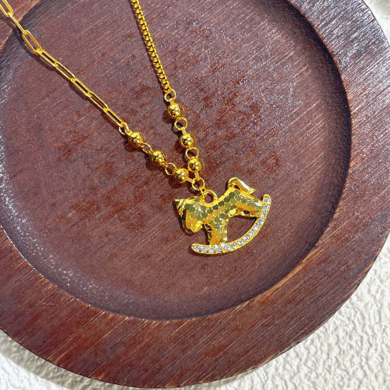 Set ogrlice i narukvice od 925 srebra, pozlata, motiv životinjskog zodijaka, kineski stil