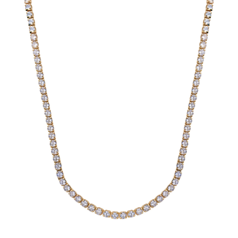 Colier: oțel inoxidabil 304, placare cu aur veritabilă, lanț cu zirconiu, pandantiv 3A zirconiu, cu mai multe straturi