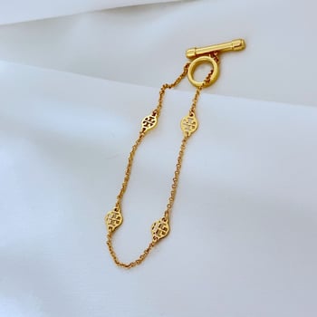 Set colier și brățară din metal, cu model de litere, lanț cu zale încrucișate, placare electroplată, pentru femei, stil fashion OL