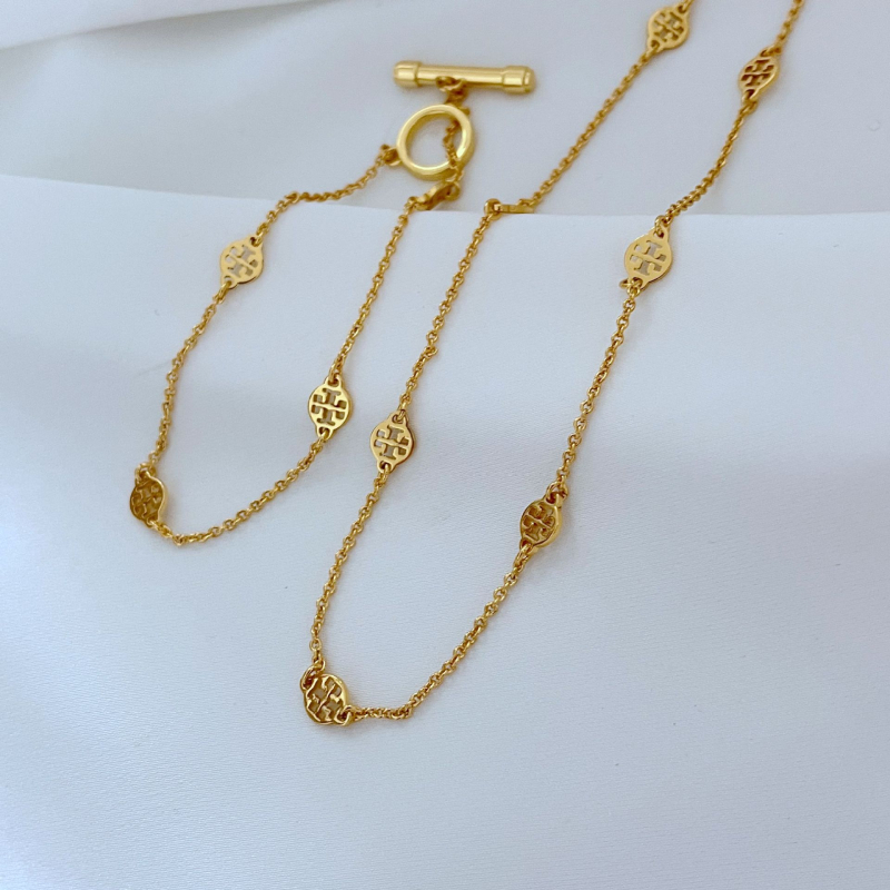 Set colier și brățară din metal, cu model de litere, lanț cu zale încrucișate, placare electroplată, pentru femei, stil fashion OL