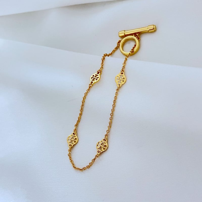 Set colier și brățară din metal, cu model de litere, lanț cu zale încrucișate, placare electroplată, pentru femei, stil fashion OL