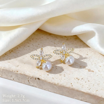 Set de bijuterii: cercei și colier | cupru, placare electroplată, lanț O, pandantiv din cupru, motiv floral, stil lux lejer