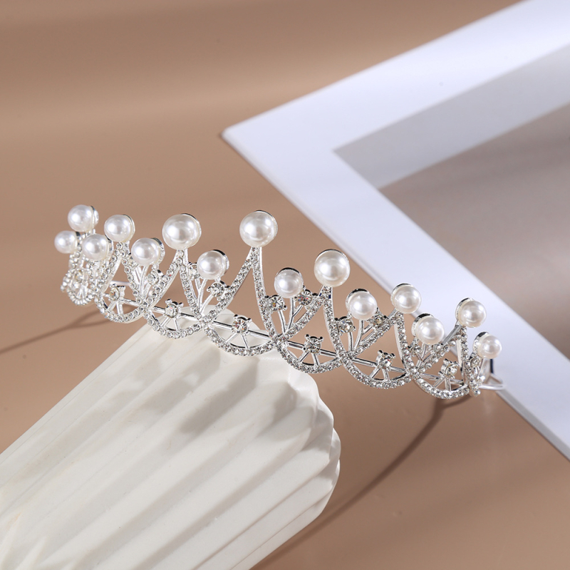 Coroană pentru cap din rhinestones – accesoriu feminin pentru păr, stil simplu, potrivit pentru nuntă sau zi de naștere