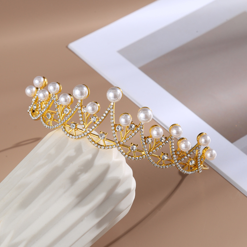 Coroană pentru cap din rhinestones – accesoriu feminin pentru păr, stil simplu, potrivit pentru nuntă sau zi de naștere