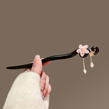 Clamă de păr din lemn, stil retro, accesoriu pentru cap, motiv de cireș, vară 2021