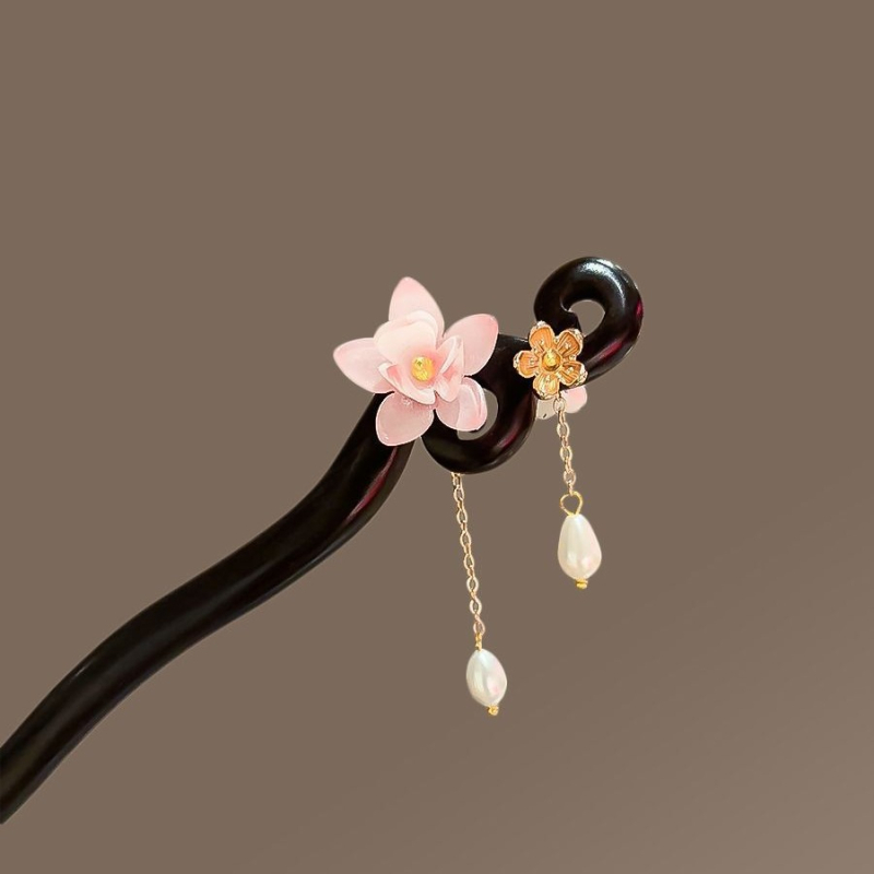 Clamă de păr din lemn, stil retro, accesoriu pentru cap, motiv de cireș, vară 2021