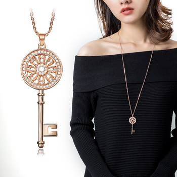 Kulcsmedálos nyaklánc, ötvözet, Zhuotu, minimalist geometriai stílus, tél 2021