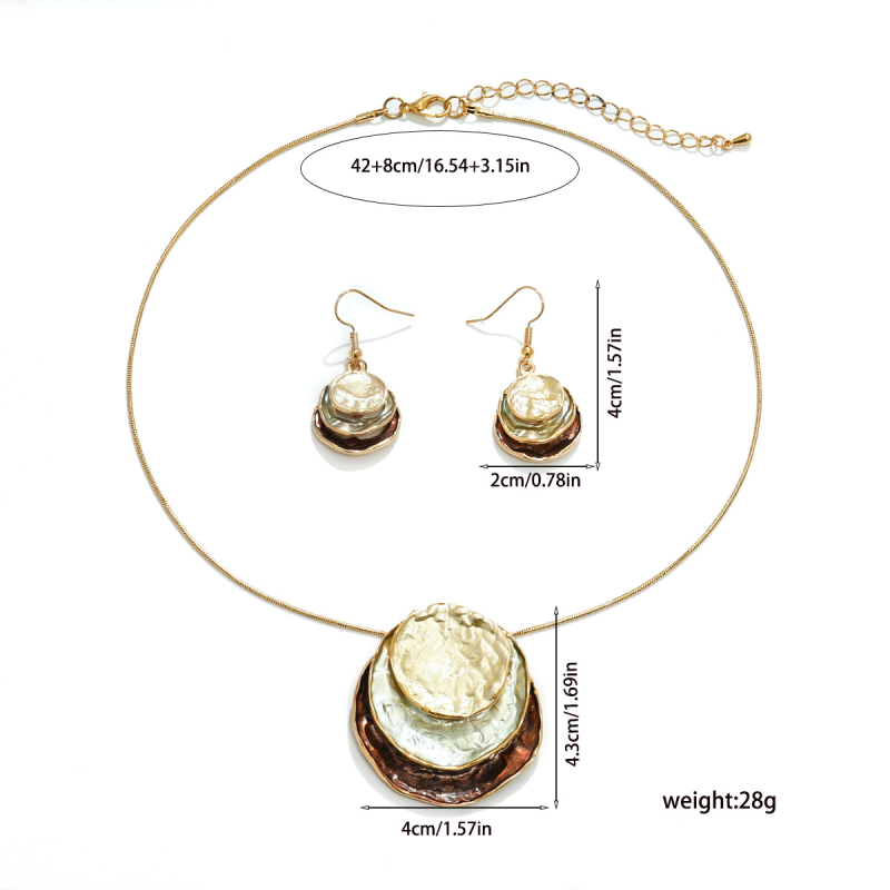 Set boem cercei și colier din email, cu picături în formă de lacrimă, din aliaj, lanț șarpe, motiv stele/soare/lună, pentru femei