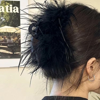 Plaukų segtukas su plunksnomis, gripo tipas, vaikams, Korėjos stilius, rankų darbas