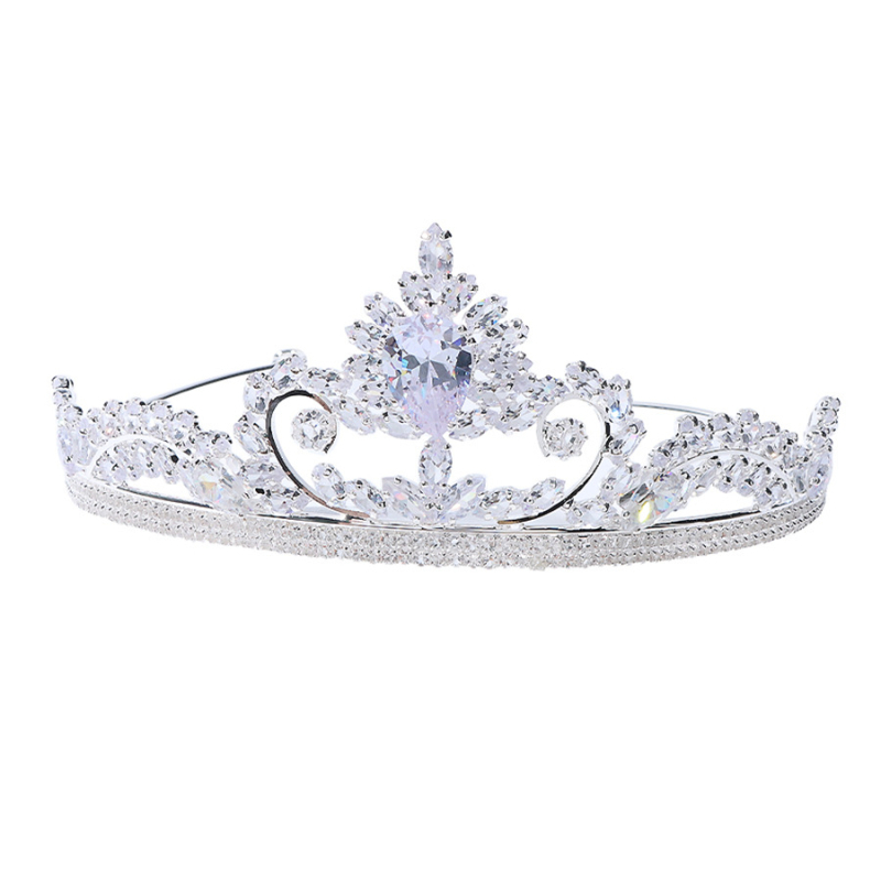 Esküvői cirkón korona – kristály anyag, K9 tisztaság, modell: korona, felületkezelés: cirkónium, fejfedő