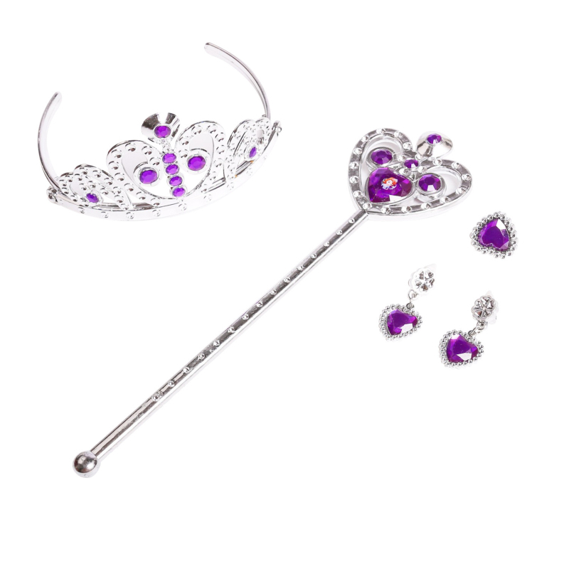 Set accesorii pentru cap pentru fete – coroană în formă de inimă, stil simplu, material plastic/rezină (Sophia)