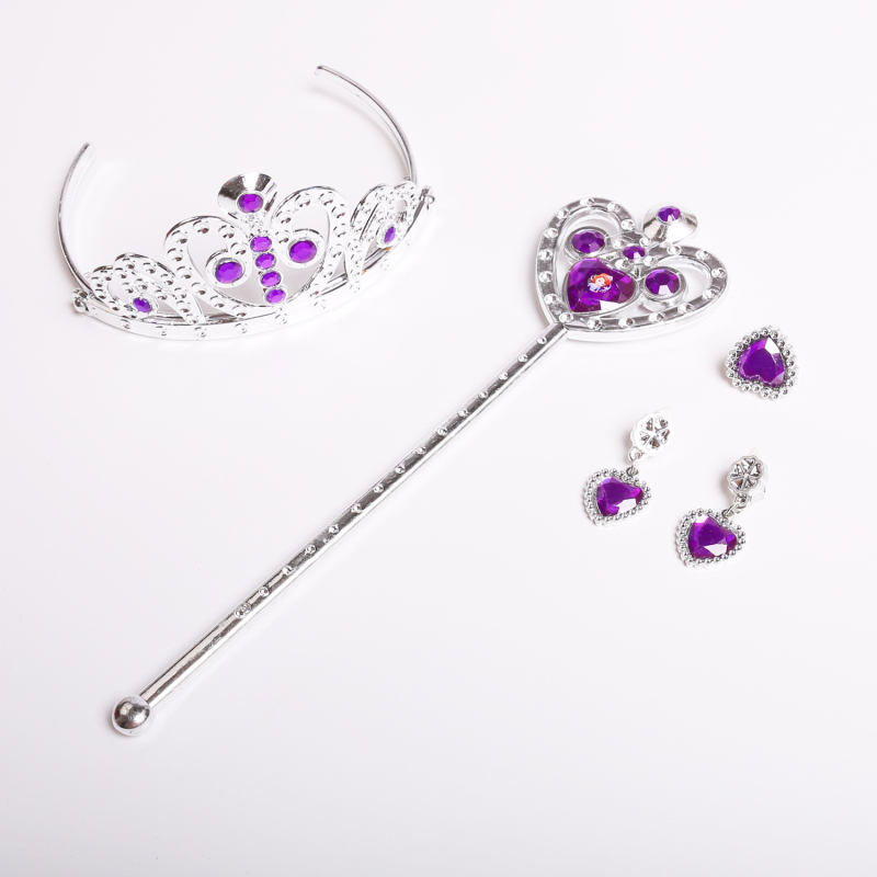 Set accesorii pentru cap pentru fete – coroană în formă de inimă, stil simplu, material plastic/rezină (Sophia)