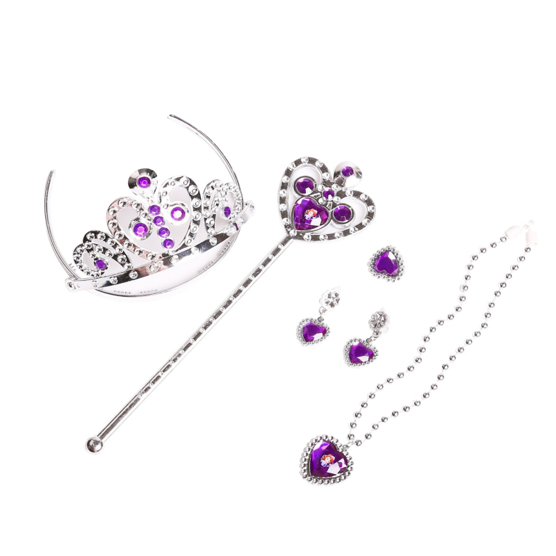 Set accesorii pentru cap pentru fete – coroană în formă de inimă, stil simplu, material plastic/rezină (Sophia)