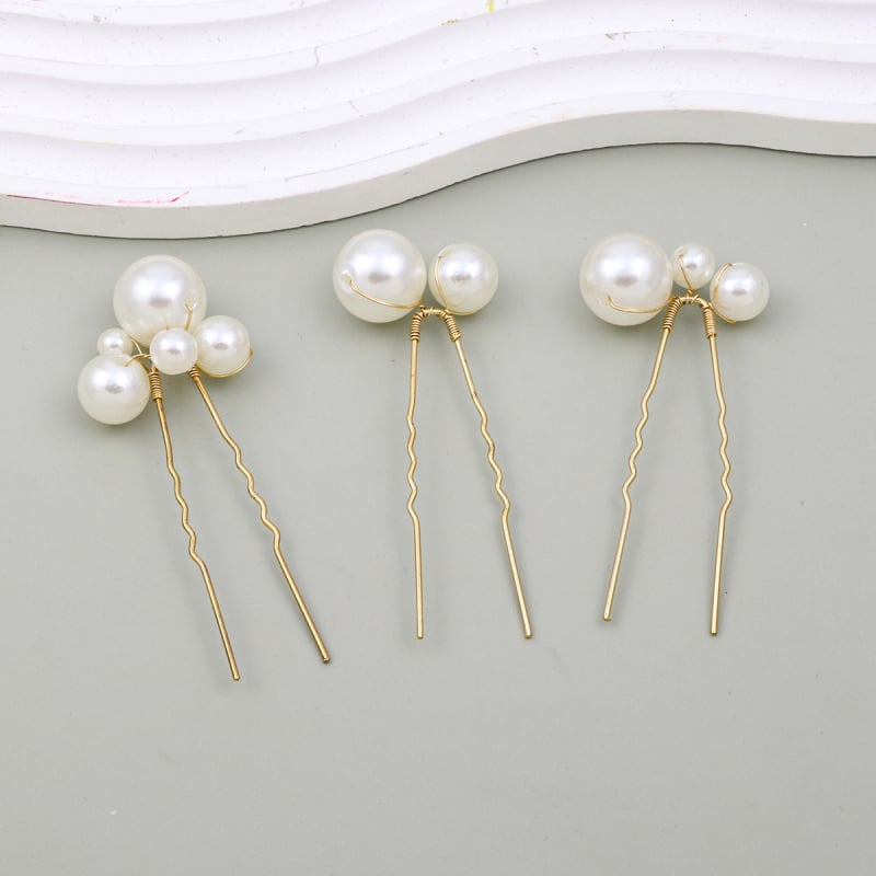 Ac de păr cu perle — accesorii pentru păr, stil geometric simplu, origine Yiwu