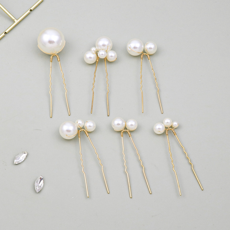 Ac de păr cu perle — accesorii pentru păr, stil geometric simplu, origine Yiwu