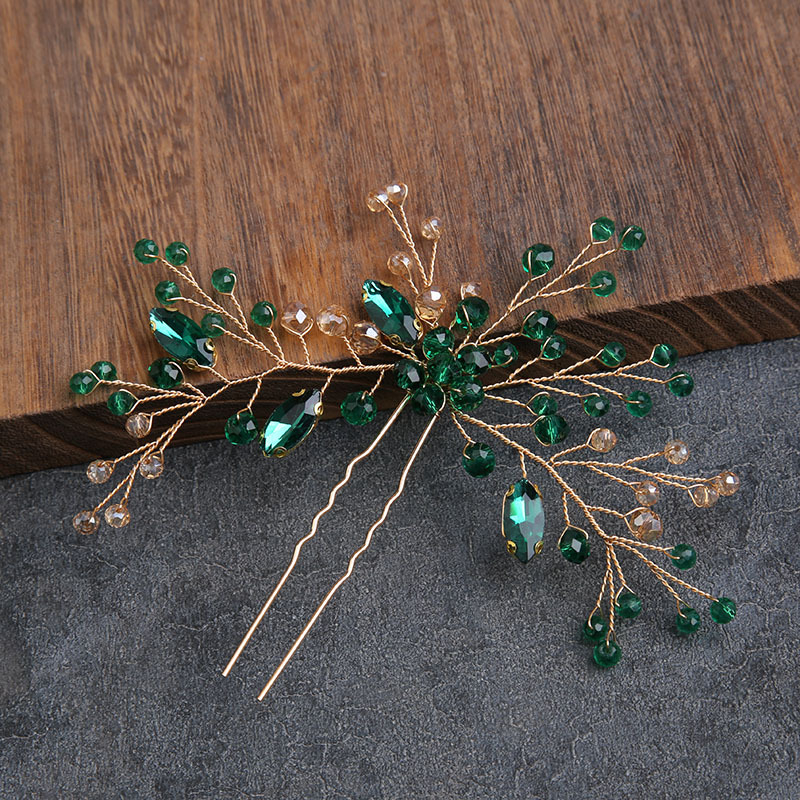 Ac de păr cu cristale, stil simplu, formă de floare, accesoriu de nuntă