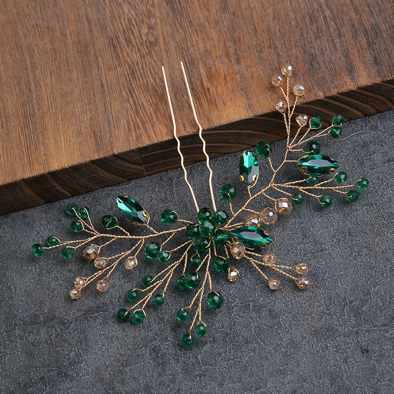Ac de păr cu cristale, stil simplu, formă de floare, accesoriu de nuntă