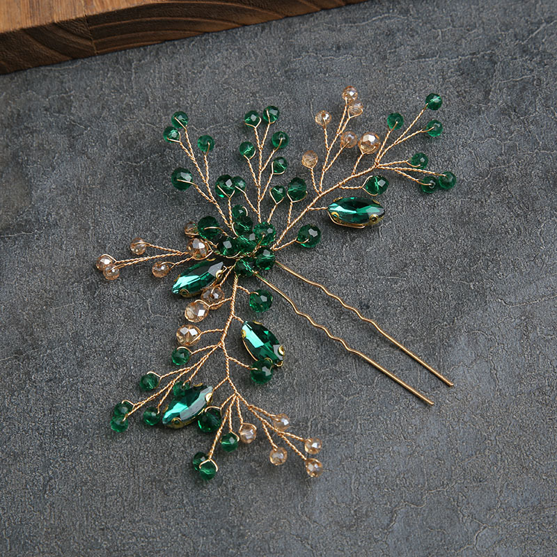 Ac de păr cu cristale, stil simplu, formă de floare, accesoriu de nuntă