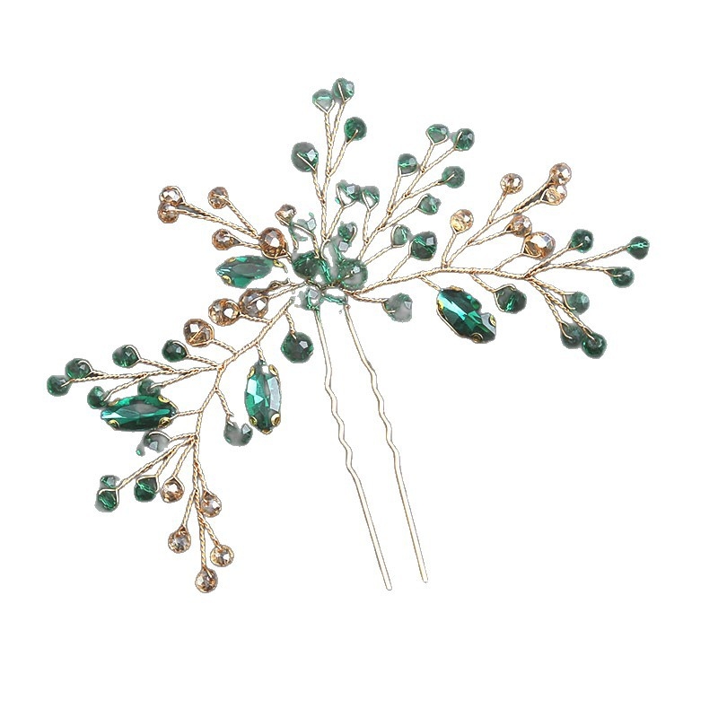 Ac de păr cu cristale, stil simplu, formă de floare, accesoriu de nuntă