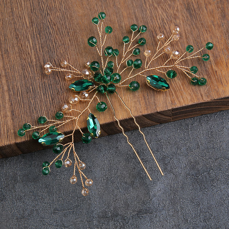 Ac de păr cu cristale, stil simplu, formă de floare, accesoriu de nuntă