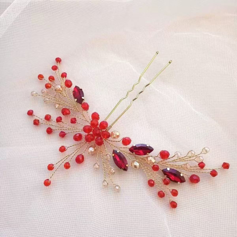 Ac de păr cu cristale, stil simplu, formă de floare, accesoriu de nuntă