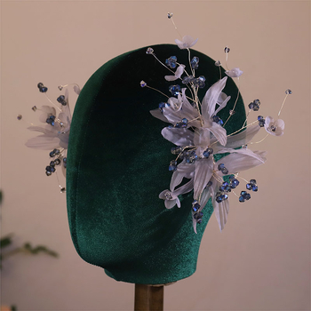 Kristalinės plaukų segtukai vaikams, rankų darbo audinio aksesuaras, korėjieško stiliaus gėlių dizainas, paprastas dizainas