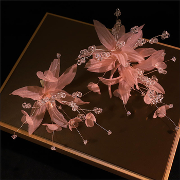 Kristalinės plaukų segtukai vaikams, rankų darbo audinio aksesuaras, korėjieško stiliaus gėlių dizainas, paprastas dizainas