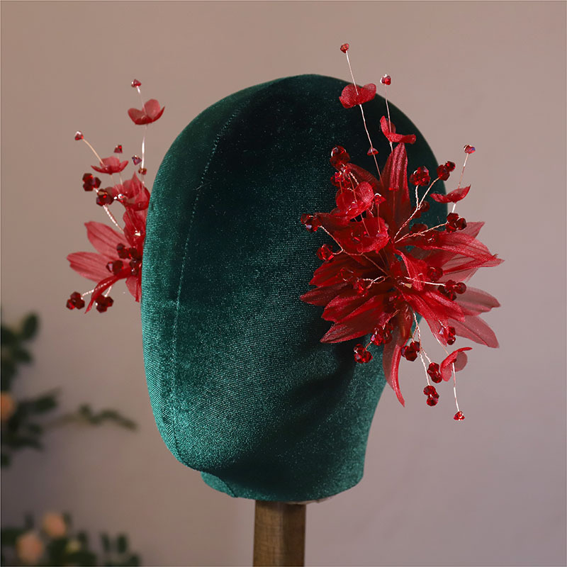 Kristalinės plaukų segtukai vaikams, rankų darbo audinio aksesuaras, korėjieško stiliaus gėlių dizainas, paprastas dizainas