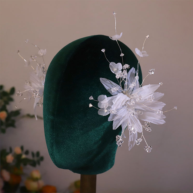 Kristalinės plaukų segtukai vaikams, rankų darbo audinio aksesuaras, korėjieško stiliaus gėlių dizainas, paprastas dizainas