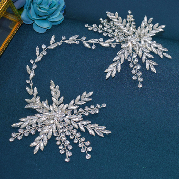 Plaukų aksesuaras su krištolais – rankų darbo gėlėtas plaukų papuošalas vestuvėms (balto krištolo)