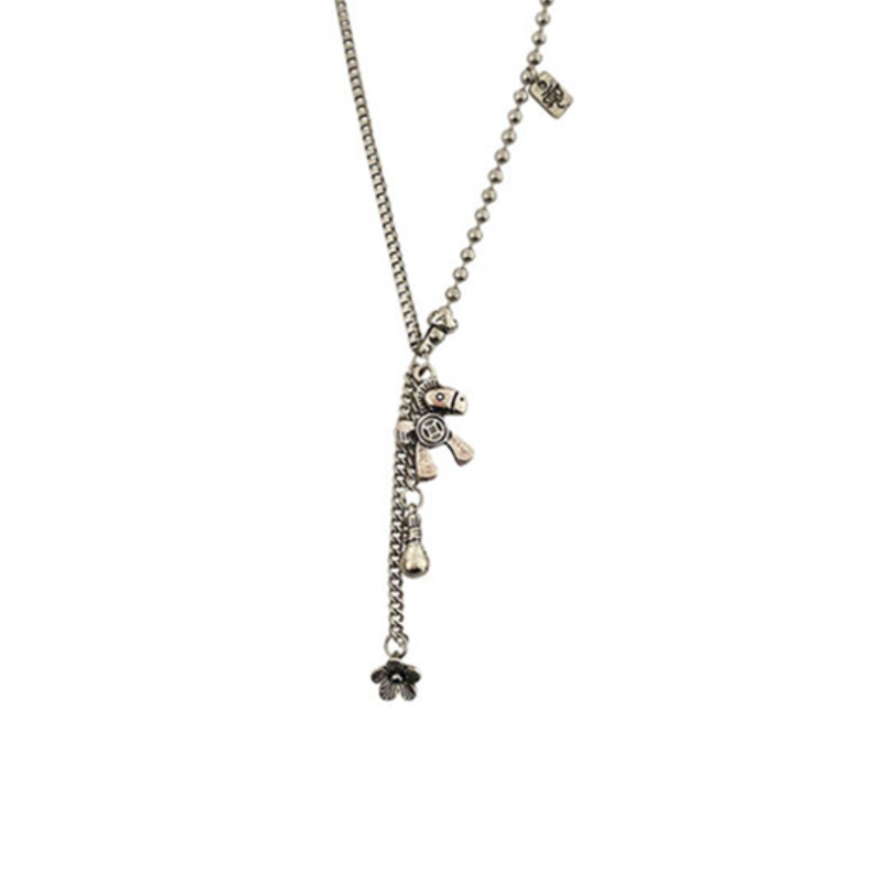 Colier pentru femei cu design geometric, materiale mixte, pandant din aliaj, placare electroplatină, greutate 10 g