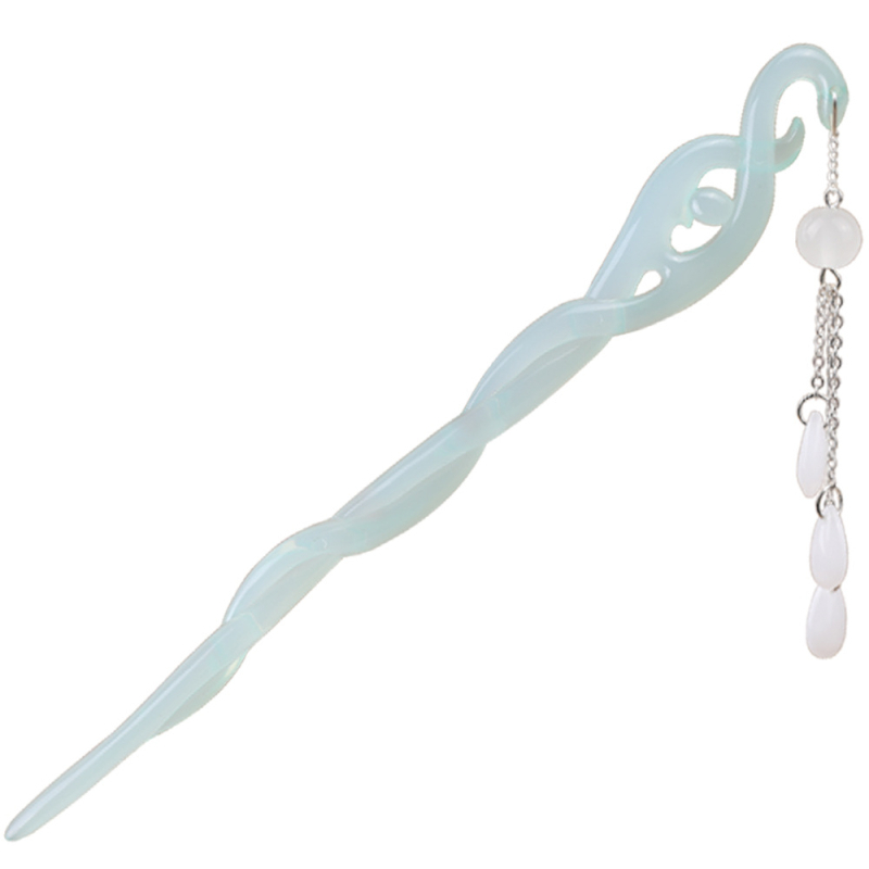 Függő tassel hajcsat, geometriai stílus, új kínai stílus, kígyó-szegély motívum, anyag: műanyag/gyanta