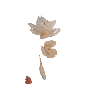 Hajcsat – retro fa hajtű virággal, virágos díszítés, önálló csomagolás, 2023 tavasz kiadás