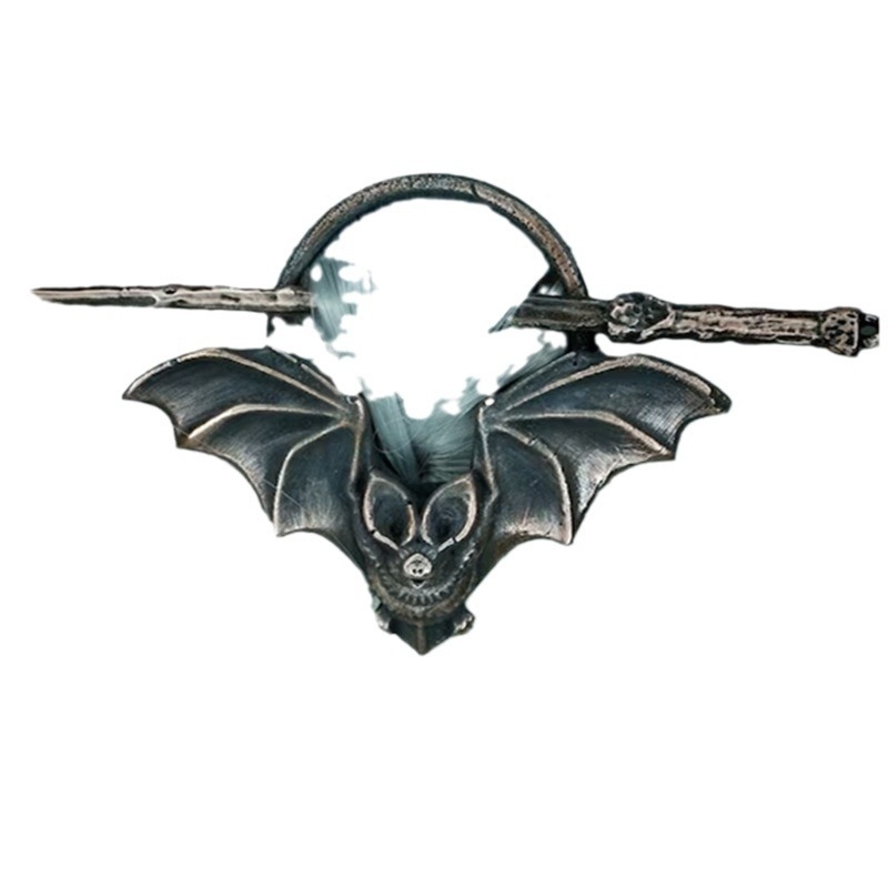 Agrafă de păr Kai: Design gotic retro în formă de liliac, Stil geometric, Accesoriu metalic pentru păr placat electrochimic