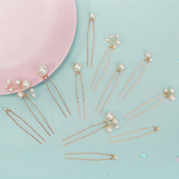 U alakú hajcsat készlet – műanyag/gyanta, édes stílus, modell HS-J7354G, márka Mian Yinuo MIALLO