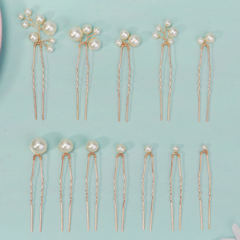 U alakú hajcsat készlet – műanyag/gyanta, édes stílus, modell HS-J7354G, márka Mian Yinuo MIALLO