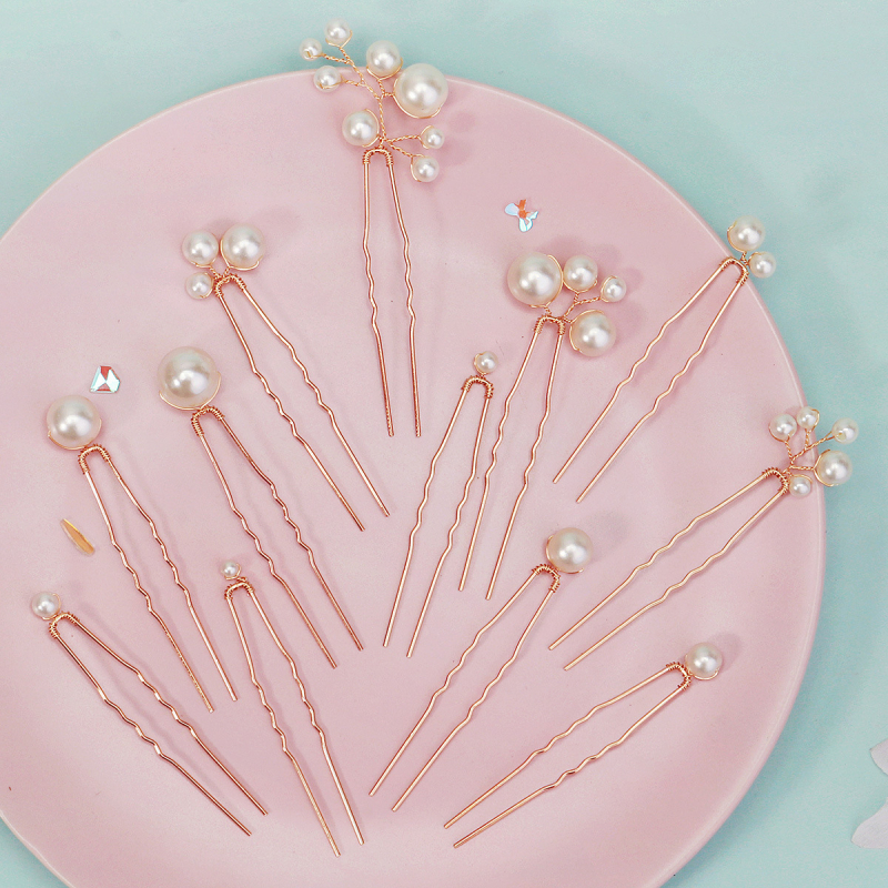 U alakú hajcsat készlet – műanyag/gyanta, édes stílus, modell HS-J7354G, márka Mian Yinuo MIALLO